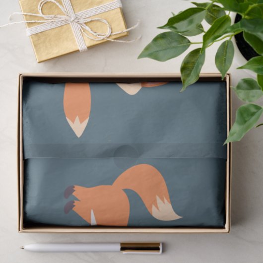 Niedliche Orangenfüchse Grafik Seidenpapier (Geschenk)