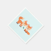 Niedliche Orangenfüchse Grafik Serviette (Ecke)