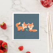 Niedliche Orangenfüchse Grafik Serviette (Beispiel)