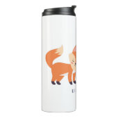 Niedliche Orangenfüchse Grafik Thermosbecher (Nach links gedreht)