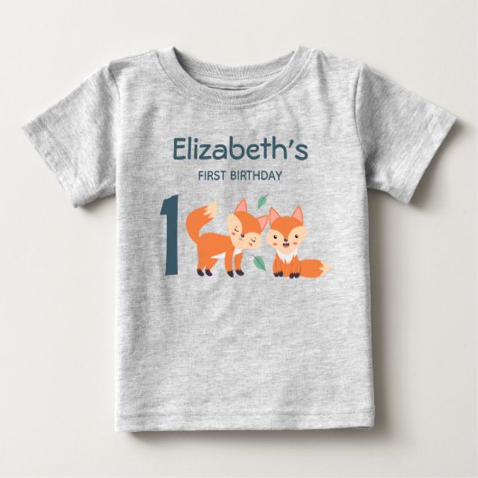 Niedliche Orangenfüchse Grafik Zeichnend erster Ge Baby T-shirt (Vorderseite)