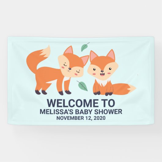 Niedliche Orangenfüchse Grafische Illustration Bab Banner (Horizontal)