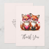 Niedliche Orangenfüchse in Liebe Dankeskarte (Vorne/Hinten)