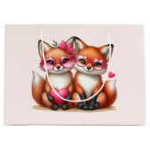 Niedliche Orangenfüchse in Liebe Große Geschenktüte (Vorderseite)