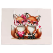 Niedliche Orangenfüchse in Liebe Große Geschenktüte (Rückseite)