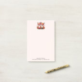 Niedliche Orangenfüchse in Liebe mit Adresse Post-it Klebezettel (Auf Schreibtisch)