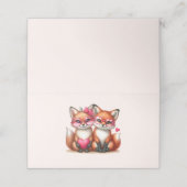 Niedliche Orangenfüchse in Liebe Platzkarte (Außenseite Aufgefaltet)