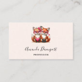 Niedliche Orangenfüchse in Liebe Visitenkarte (Vorderseite)