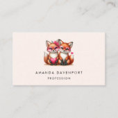 Niedliche Orangenfüchse in Liebe Visitenkarte (Vorderseite)