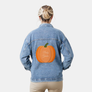 Niedliche Orangengeschlechtsneutrale Kürbisgeschle Jeansjacke