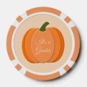 Niedliche Orangengeschlechtsneutrale Kürbisgeschle Pokerchips (Rückseite)