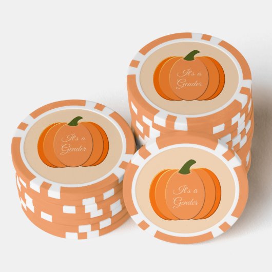 Niedliche Orangengeschlechtsneutrale Kürbisgeschle Pokerchips (Stapel)