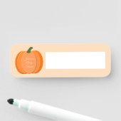 Niedliche Orangengeschlechtsneutrale Pumpkindusche Namensschild (Beispiel)