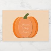 Niedliche Orangengeschlechtsneutrale Pumpkindusche Schaumweinetikett (Einzelnes Label)