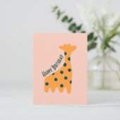 Niedliche Orangengiraffe Postkarte (Stehend Vorderseite)