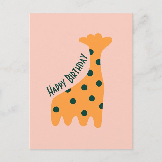 Niedliche Orangengiraffe Postkarte (Vorderseite)