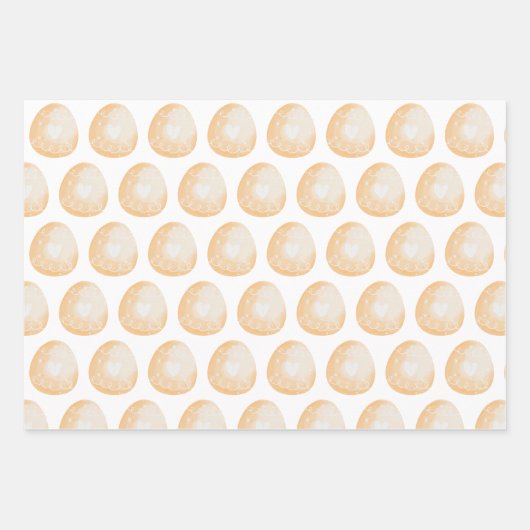 Niedliche Orangenkarotten, Ostereier und Punkte Geschenkpapier Set (Vorderseite 2)