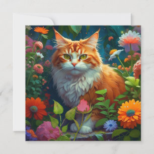 Niedliche Orangenkatze bei Blume