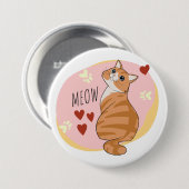 Niedliche Orangenkatze Button (Vorne & Hinten)