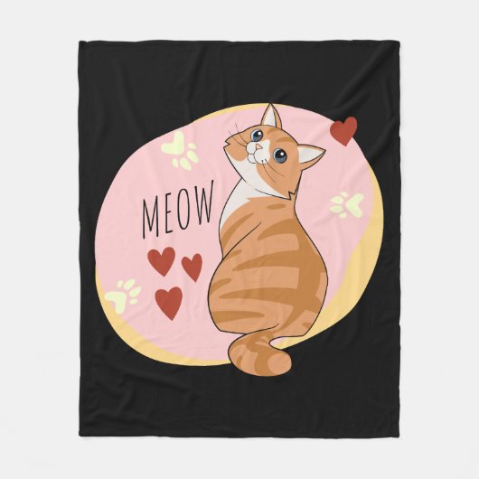 Niedliche Orangenkatze Fleecedecke (Vorderseite)