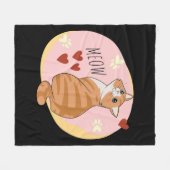 Niedliche Orangenkatze Fleecedecke (Vorderseite (Horizontal))