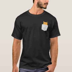 Niedliche Orangenkatze in Pocket, flüchtige Blick  T-Shirt