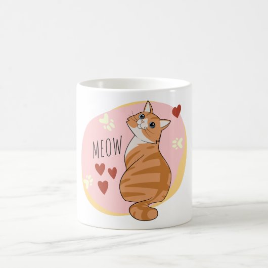 Niedliche Orangenkatze Kaffeetasse (Mittel)