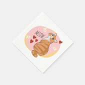 Niedliche Orangenkatze Serviette (Ecke)