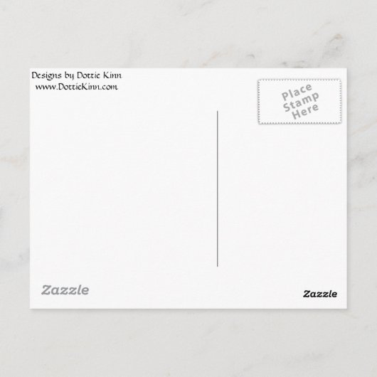 Niedliche Orangenkatze zeichnend mit musikalischen Postkarte (Rückseite)