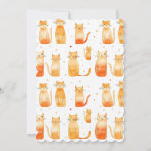Niedliche Orangenkatzen und -punkte Einladung (Rückseite)