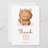 Niedliche OrangenkatzTypografie Dankeskarte (Vorderseite)