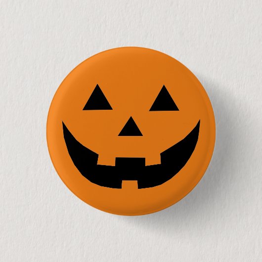 Niedliche Orangenkürbis Kürbislaterne Halloween Button (Vorderseite)