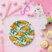 Niedliche Orangenpapier-Teller Pappteller (Party)