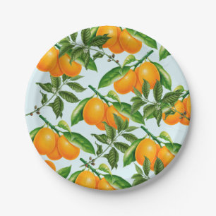 Niedliche Orangenpapier-Teller Pappteller