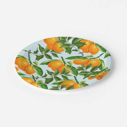 Niedliche Orangenpapier-Teller Pappteller (Schrägansicht)