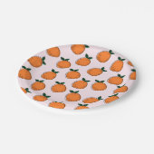 Niedliche Orangenpapierplatte Pappteller (Schrägansicht)