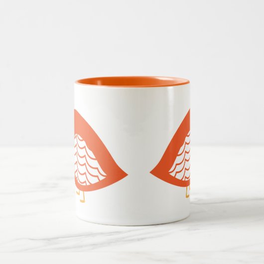 Niedliche Orangenschwanzvögel Zwei-Tone-Tasse Zweifarbige Tasse (Mittel)