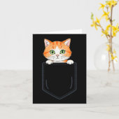 Niedliche Orangentafel pinkelt aus CKET Funny Cat Karte (Gelbe Blume)
