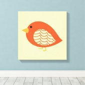 Niedliche Orangenvögel-Leinwand Leinwanddruck (Insitu (Holzboden))