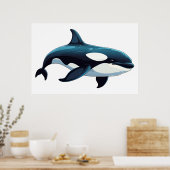 Niedliche Orca-Doodle Poster (Küche)