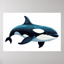 Niedliche Orca-Doodle Poster