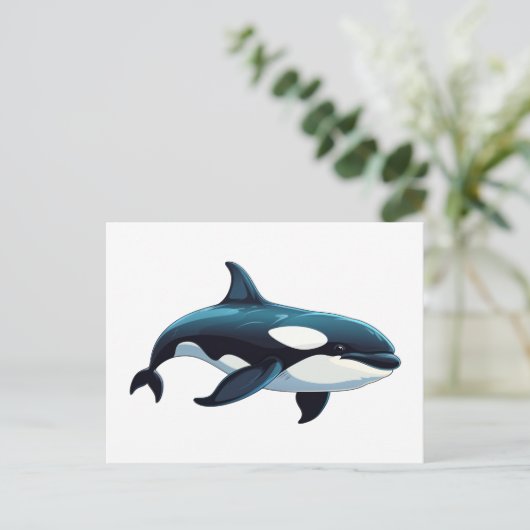 Niedliche Orca-Doodle Postkarte (Stehend Vorderseite)