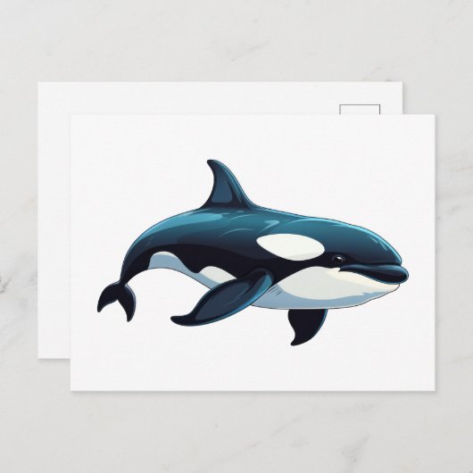 Niedliche Orca-Doodle Postkarte (Vorne/Hinten)