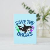 Niedliche Orcas gerettet Postkarte (Stehend Vorderseite)