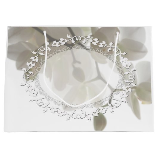 Niedliche Orchideen Große Geschenktüte (Vorderseite)