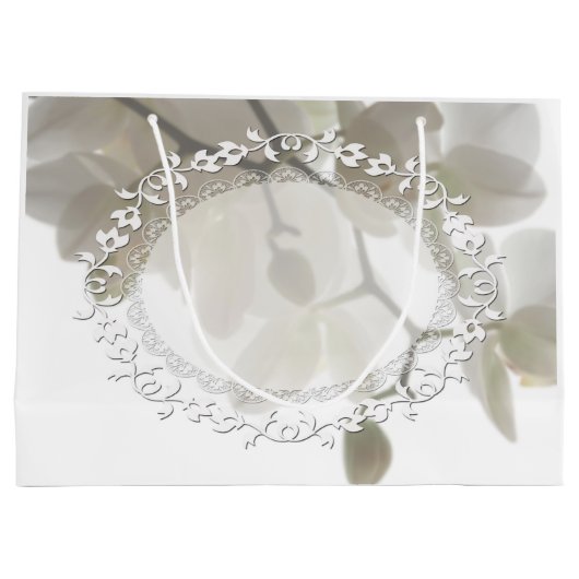 Niedliche Orchideen Große Geschenktüte (Rückseite)