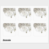 Niedliche Orchideen Quadratischer Aufkleber (Blatt)