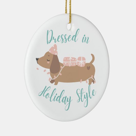 Niedliche Ornament mit Dackel Hund (Rechts)