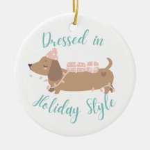 Niedliche Ornament mit Dackel Hund