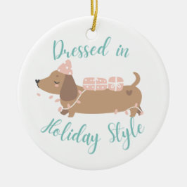 Niedliche Ornament mit Dackel Hund
